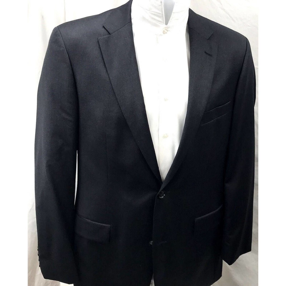 HUGO BOSS Black Reda Super 100 Wool Blazer Sportscoat 40L Wooven in Italy